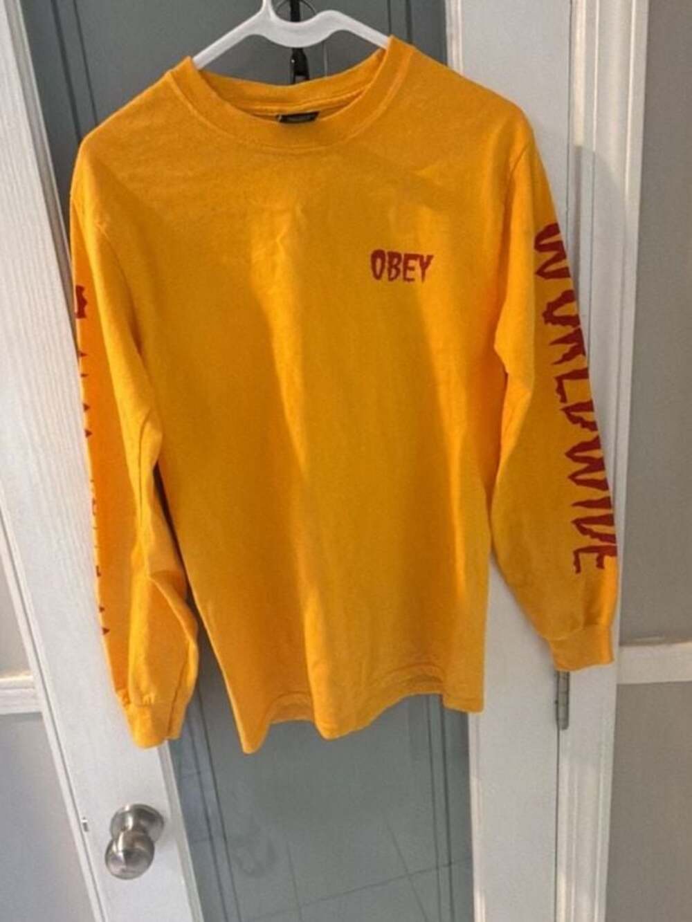 Obey Worldwide Midnight Poison Yellow Long Sleeve T-Shirt